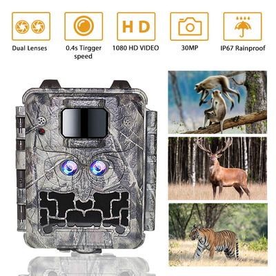 دوربین DC12V دو لنز 1080P Wildlife Trail دوربین 13 مگاپیکسلی CMOS بدون Glow Cam