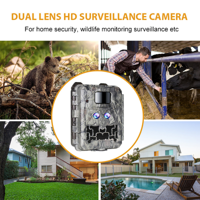 دوربین DC12V دو لنز 1080P Wildlife Trail دوربین 13 مگاپیکسلی CMOS بدون Glow Cam