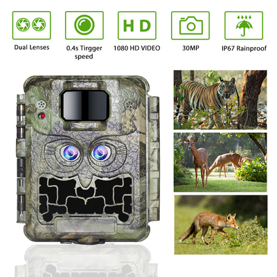 دوربین DC12V دو لنز 1080P Wildlife Trail دوربین 13 مگاپیکسلی CMOS بدون Glow Cam