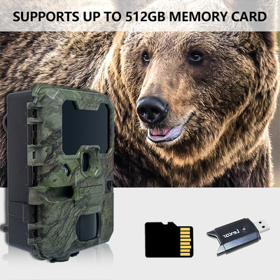 دوربین شکار وحش در فضای باز تا 512GB ذخیره سازی 32MP 4K در 30fps KW866 0.25s سرعت پاسخ دوربین شکار گوزن