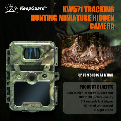 KW571 فابریک OEM ODM Mini Wildlife Scouting Timelapse Trail Camera IP67 سنسور CMOS بدون نور و حافظه SD دید شبانه