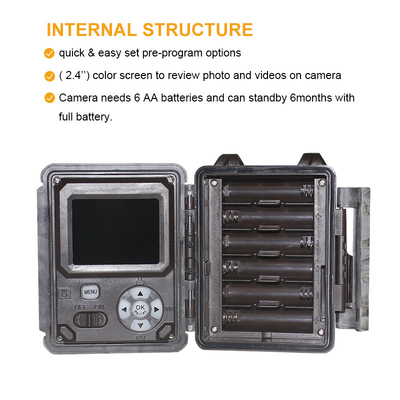 KW561 Trail Infra Cam Mini 30MP 0.25s سرعت وضوح ویدئو 4K سنسور آبپاش CMOS SD Me