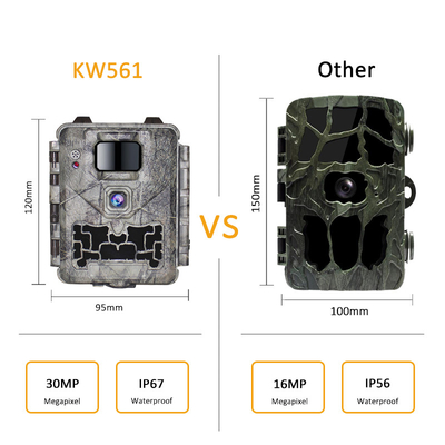 KW561 Trail Infra Cam Mini 30MP 0.25s سرعت وضوح ویدئو 4K سنسور آبپاش CMOS SD Me
