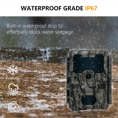 KW865 WIFI دوربین پنهان ضد آب IP67 20MP 0.6s سرعت ماژول تا 512GB ذخیره سازی مسیر دید شب دوربین