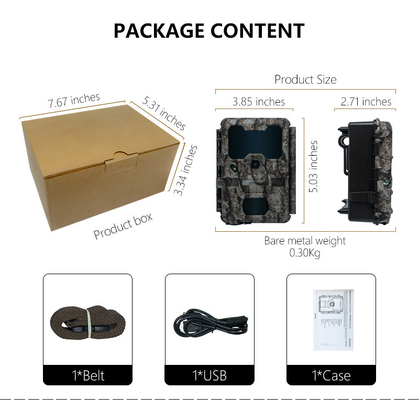 KW865 WIFI دوربین پنهان ضد آب IP67 20MP 0.6s سرعت ماژول تا 512GB ذخیره سازی مسیر دید شب دوربین