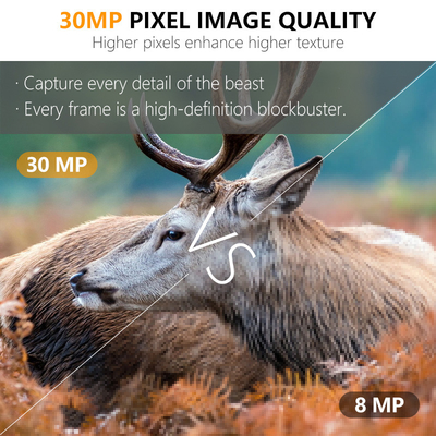 دوربین های شکار 30MP HD با دید شبانه LED بدون درخشش و عملکرد PIR برای نظارت بر حیات وحش