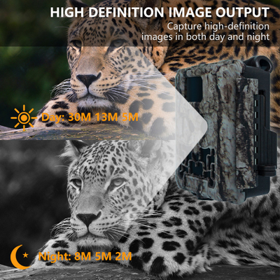 دوربین پنهان با لنز دوگانه KW591 ضد آب IP67 30MP 1080P 0.4s سرعت تگ شب دید تا 512GB برای تحقیقات حیات وحش