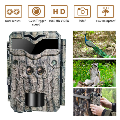 دوربین دو عدسی برای حیات وحش 0.25 ثانیه سرعت ضبط 30MP تصویر کریستال 1080P