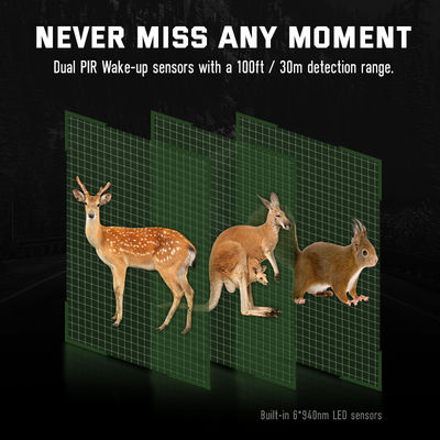 دوربین‌های شکار با لنز 32 مگاپیکسلی دوگانه HD دوربین 4K بازی No Glow Wildlife