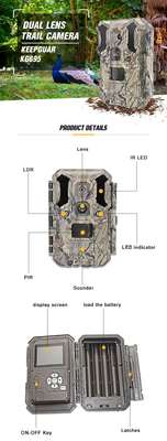 LED مادون قرمز دوربین شکار حیات وحش 30 مگاپیکسل 1080P IP66