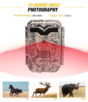 دوربین 30 مگاپیکسلی 1080P HD Hunting Wildlife Trail بدون LED مادون قرمز درخشان