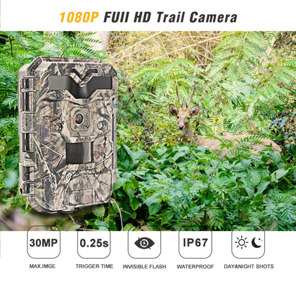 دوربین 30 مگاپیکسلی 1080P HD Hunting Wildlife Trail بدون LED مادون قرمز درخشان