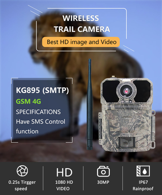 GSM MMS Wildlife Outdoor Trail دوربین CMOS Camo 30MP 4G 1080P دوربین شکار