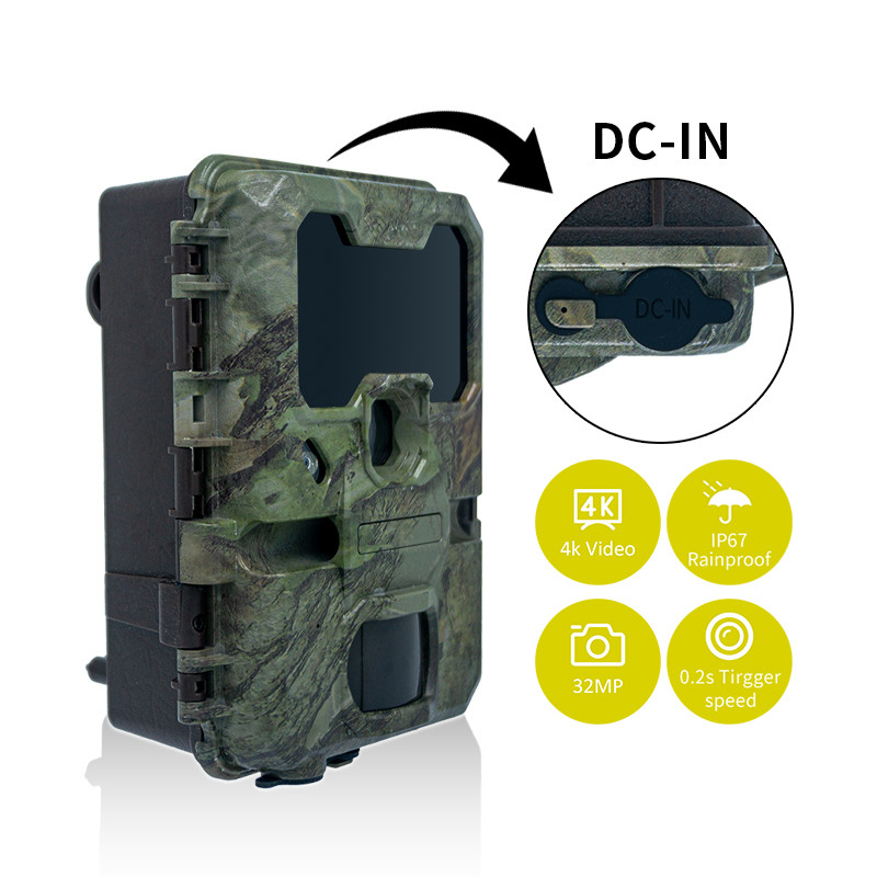 دوربین شکار WIFI KW866 ضد آب IP67 OEM/ODM تا 512GB ذخیره سازی کارت حافظه SD 32MP دوربین حیات وحش 4K
